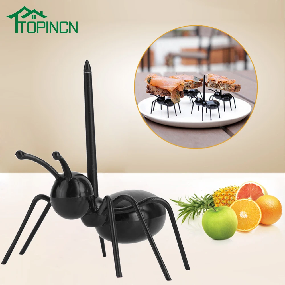 

TOPINCN 12pcs/set Snack Cake Dessert Pick Tableware Ant Shape Fruit Fork for Party Decorative Food Kitchen kichen Accessories