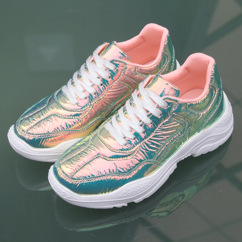 

2019 Designer Summer Ladies Sandals Wrinkled Mirror Sandalias Mujer Platform Chunky Sneakers Womens Shoes Tenis Girl Masculino