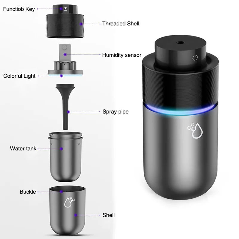 

Car Air Purifier USB Car Diffuser Vehicle Humidifier Oil Diffuser Portable Mini Air Humidifier Aromatherapy For Home Office Car