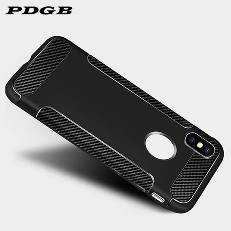 PDGB Rugged TPU Case For iPhone 5 5S SE 6 6s 7 8 Plus Protective Cover for Apple X XS Max XR Soft Shell Cases |