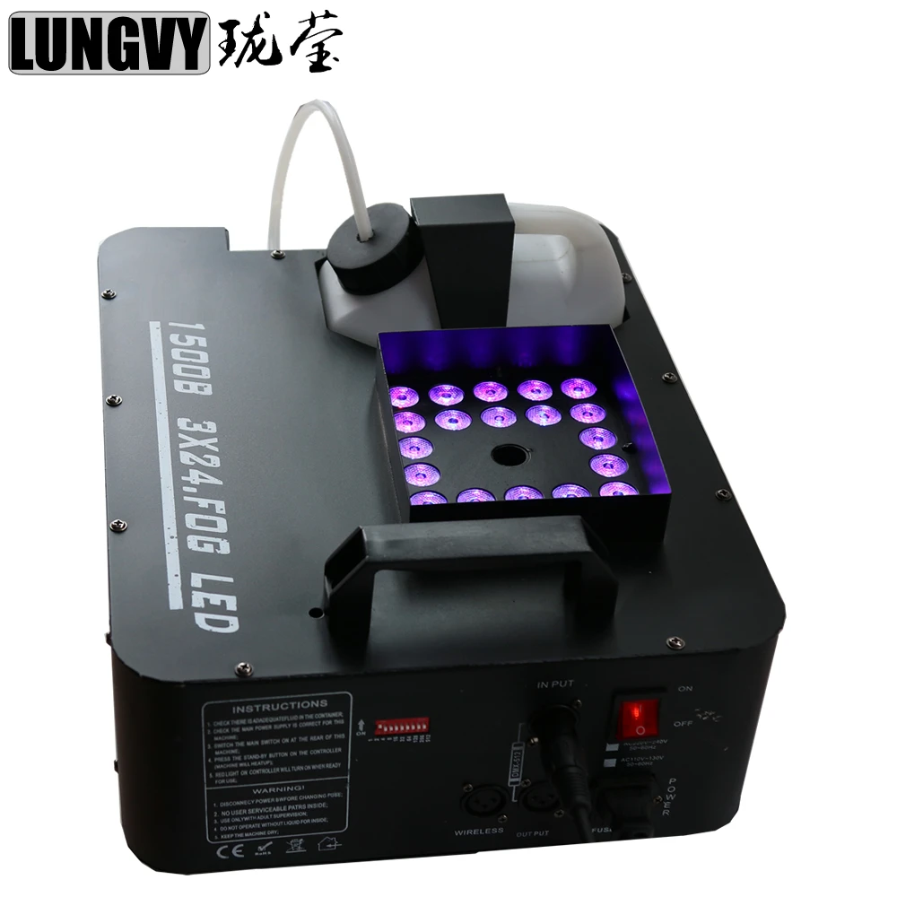 Free Shipping Fog Machine Remote Control 1500w 24x3w Led Smoke Free Shipping Fog Machine Remote Control 1500w 24x3w Led Smoke Professional Dj Lighting Equipment Light Effects In Stage Effect From Lights