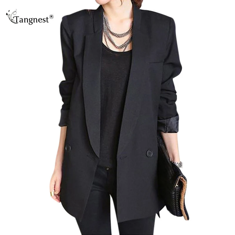 Black Blazer Women Casual Wear Jacket Blazer Feminino Long