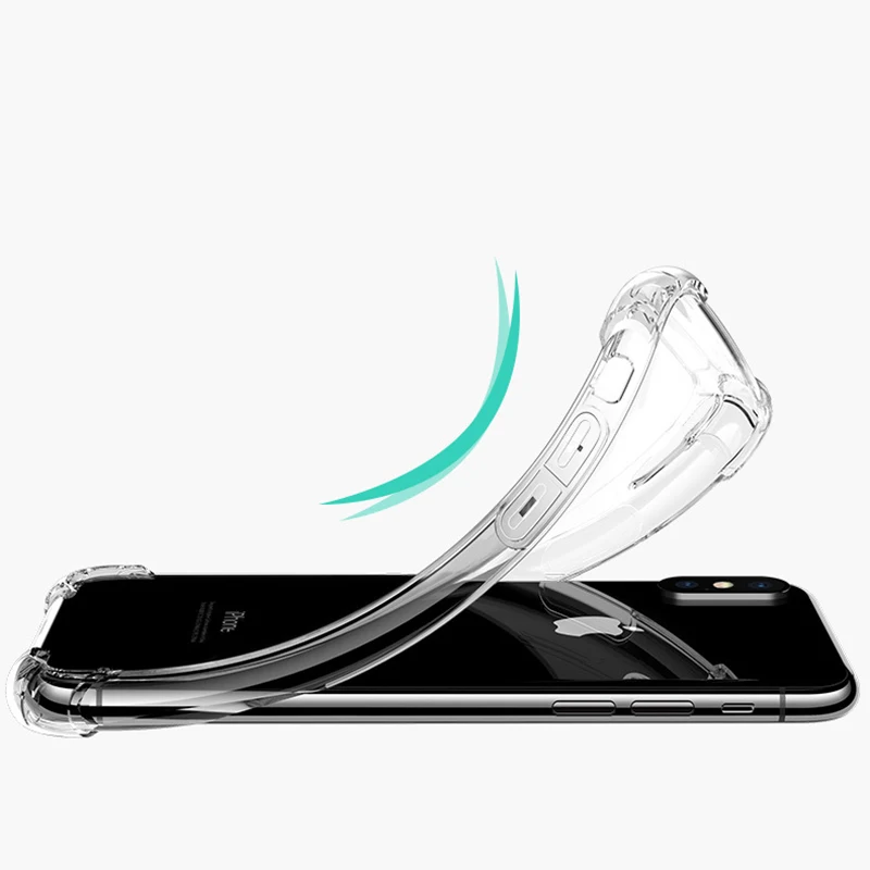 Противоударный прозрачный мягкий силиконовый защитный чехол для iPhone 5 5S SE 6S 8 7 Plus