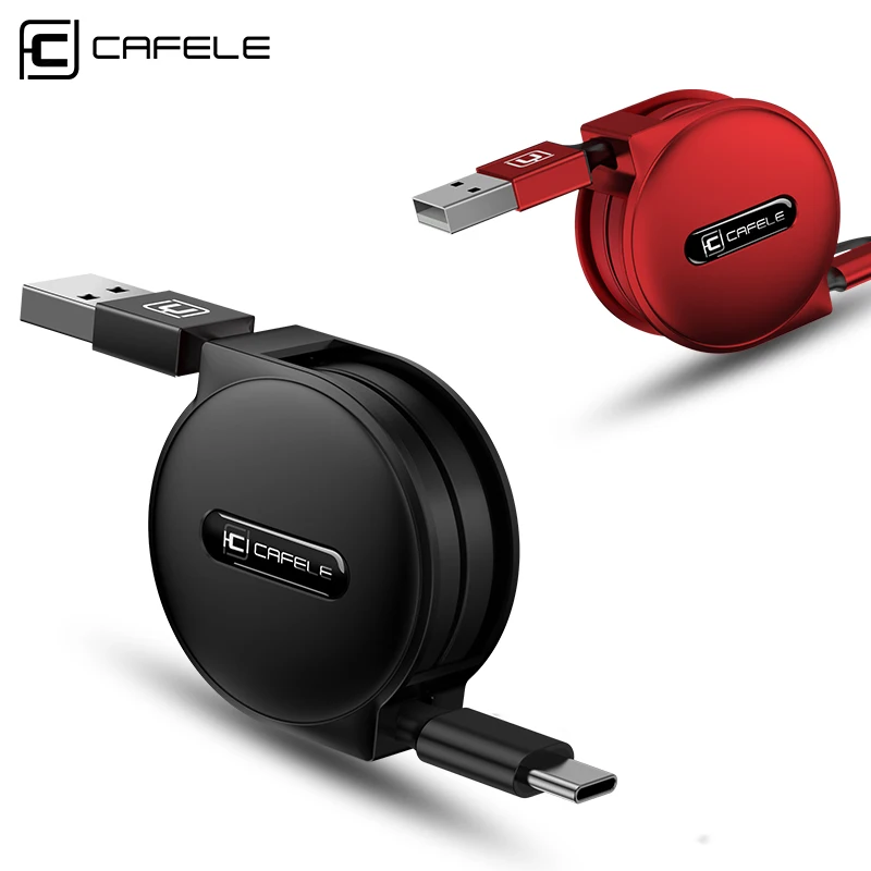 CAFELE Cable de carga tipo C para Huawei Honor 9 Xiao mi 6 mi 5S Samsung S8 Oneplus 5 mi ni USB carga del Cable retráctil