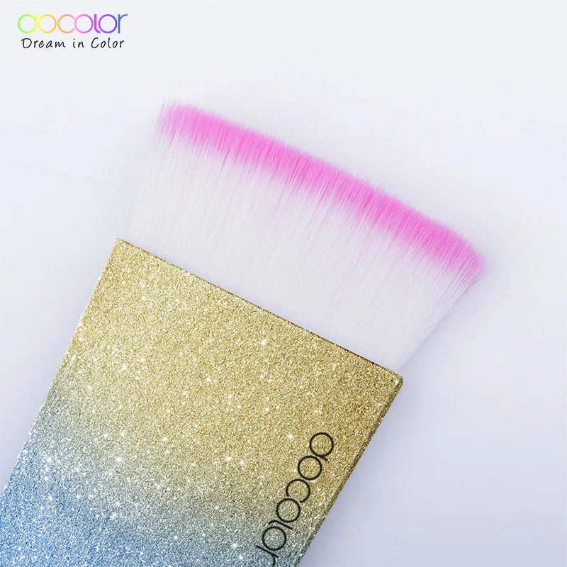 Docolor 1 قطعة كفاف فرشاة قوس قزح ماكياج فرش تسليط الضوء فرشاة متعددة الوظائف المكياج فرش الجمال الضروري ماكياج أداة