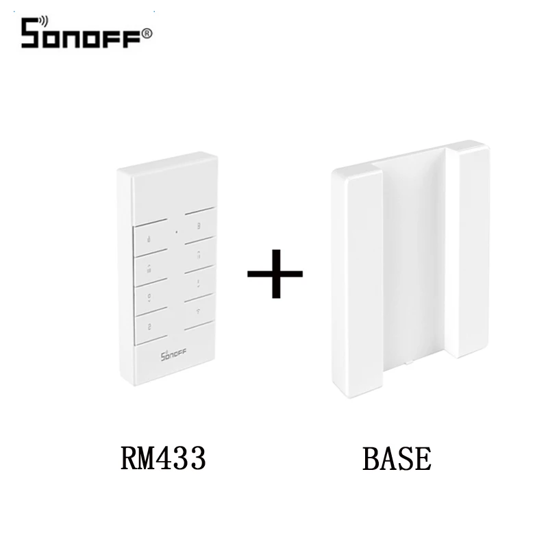 SONOFF RM433 8 клавиш пульт дистанционного управления обновленная версия для SONOFF Basicrf/Slampher/iFan03/4CHProR2/TX series/433 RF мост - Комплект: RM433 and Base