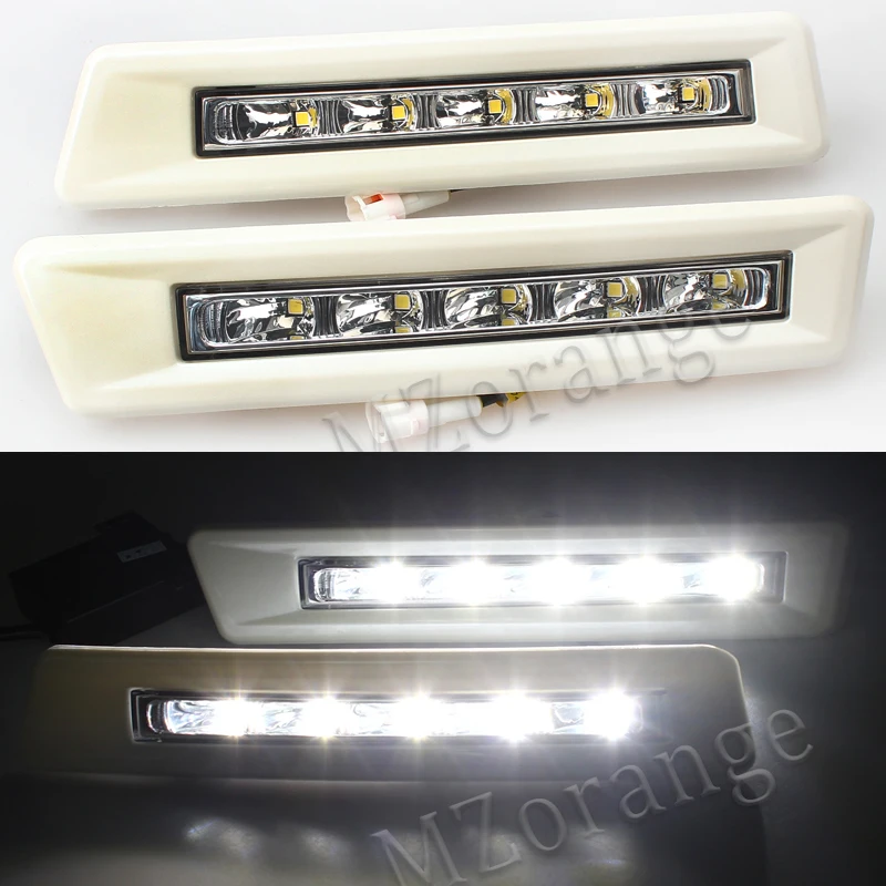 

MZORANGE 2Pcs 12v CAR LED DRL for Toyota Prado FJ150 LC150 Land Cruiser 2700/4000 2010 2011 2012 2013 DRL Daytime Running Light
