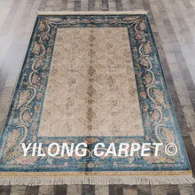 Yilong 5'x7. 5' ручной работы персидский синий ковер Античный Изысканный турецкий Шелковый коврик(ZQG064A5x7.5