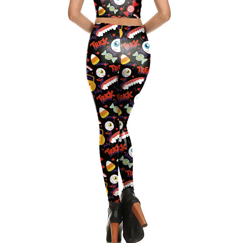 INDJXND летние женские повседневные брюки с принтом Леггинсы цифровой Хэллоуин Зомби серия невесты женская одежда эластичные повседневные Леггинсы