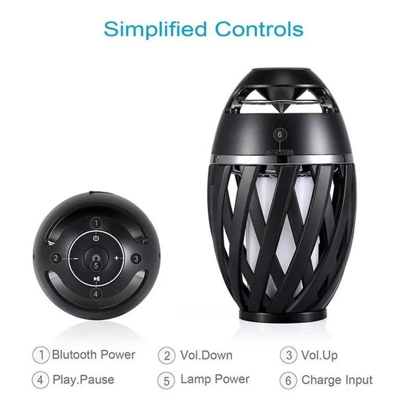 Светодиодная лампа с пламенем Bluetooth колонки Портативная колонка саундбар
