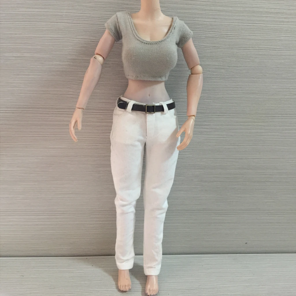 Fashion 1/6 Short Sleeve Crop Top T-Shirt Vest for Blyth 12