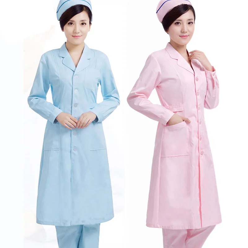 Women Doctor Nurse Uniform Hospital Pharmacy Pharmacist Workwear Spring Coat Medical Beautician