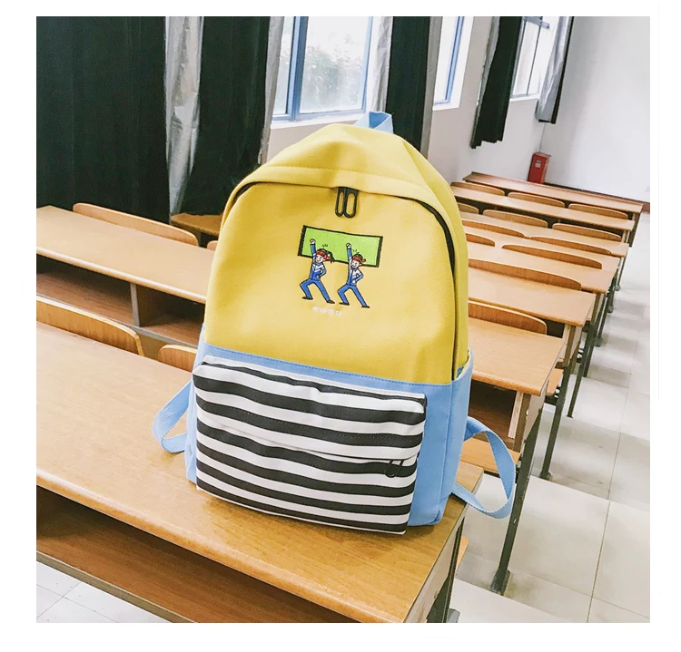 Menghuo School Backpacks for Teenage Girls Emboridery Women Canvas Backpack Female Cute Japan and Korean Backpack Travel Bags00_32_11