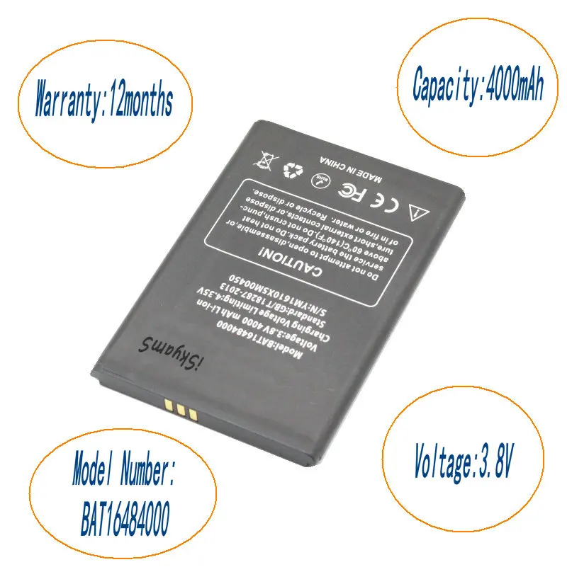 ISkyamS 3x4000 мАч BAT16484000 высокое качество литий ионная сменная батарея Для Doogee X5 MAX X5MAX