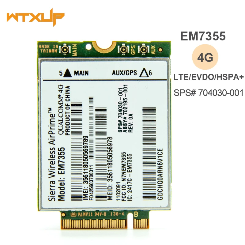 Беспроводной модуль Gobi5000 Sierra Airprime EM7355 LTE EVDO/HSPA WWAN NGFF unlock 4G SPS 704030 для HP Elitebook 820 840 850 G1