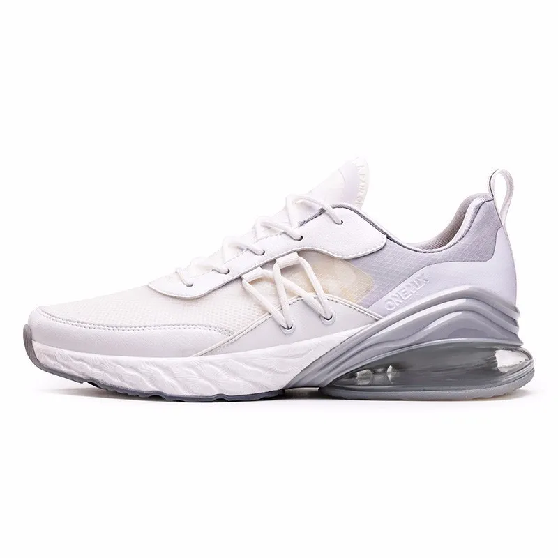 ONEMIX, кроссовки для мужчин, походная обувь с воздушной подушкой, амортизирующая удобная сетчатая женская спортивная обувь, мужские кроссовки на плоской подошве для тенниса и прогулок - Цвет: White Gray