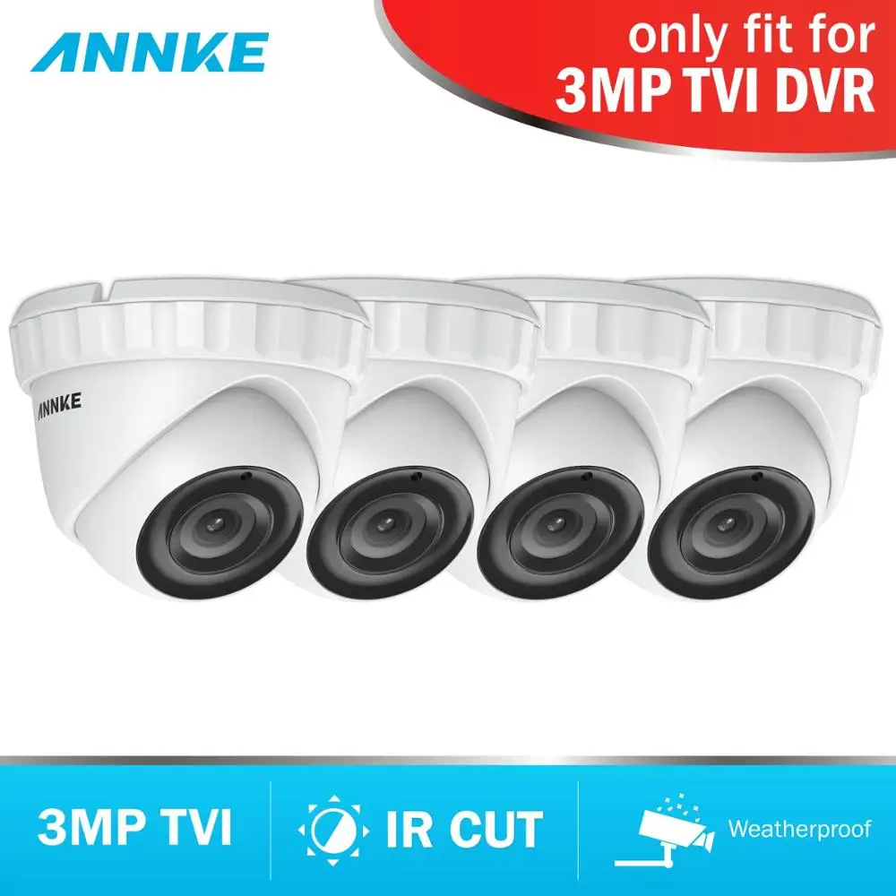 ANNKE 3MP 1920*1536 HD-TVI камера безопасности 4 шт купольный набор наружная металлическая