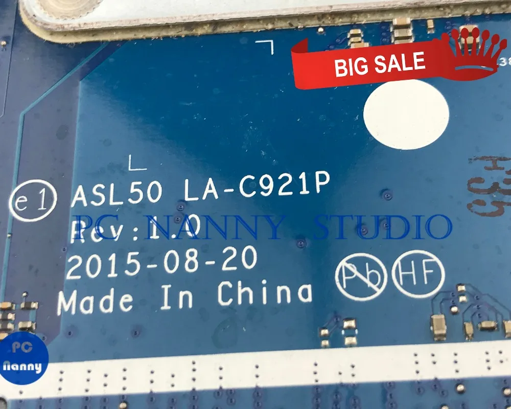 Perfect PC NANNY FOR HP 15-AC Laptop motherboard LA-C921P I3-6100U SR2EU tested 2