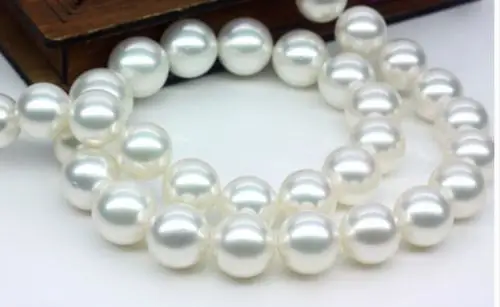 

FREE SHIPPING HOT sell new Style >>>>HUGE 17"12-13mm south sea genuine WHITE round pearl necklace Natural good luster