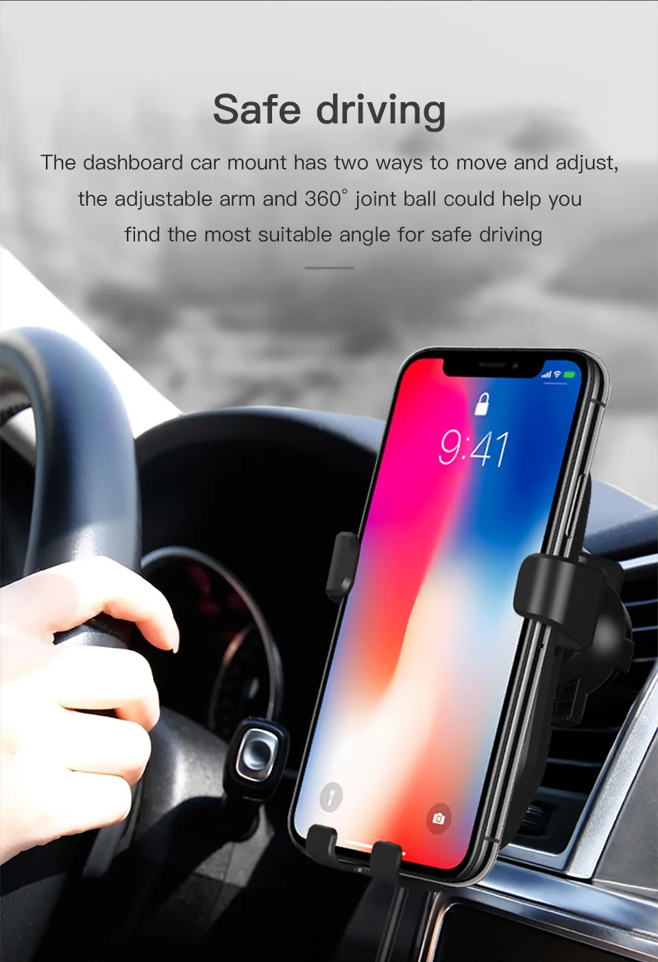 CHOSEAL 10W Qi Car Wireless charger for iPhone Xs XR X8 Fast Wireless Charger for Samsung Galaxy S9 S8 Xiaomi Mix 3 2S (7)