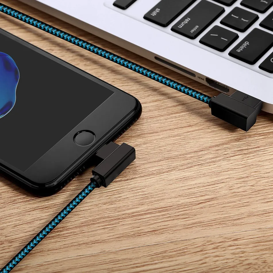 ROCK 90 градусов USB кабель для iPhone X 8 7 6 6s Plus, 2.1A кабель для быстрой зарядки кабель для передачи данных lightning кабель для iPhone зарядное устройство