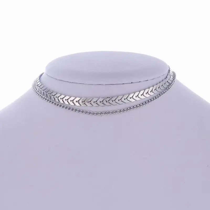 JEAE модное колье-цепочка золотого и серебряного цвета для женщин очаровательное многослойное ожерелье-чокер