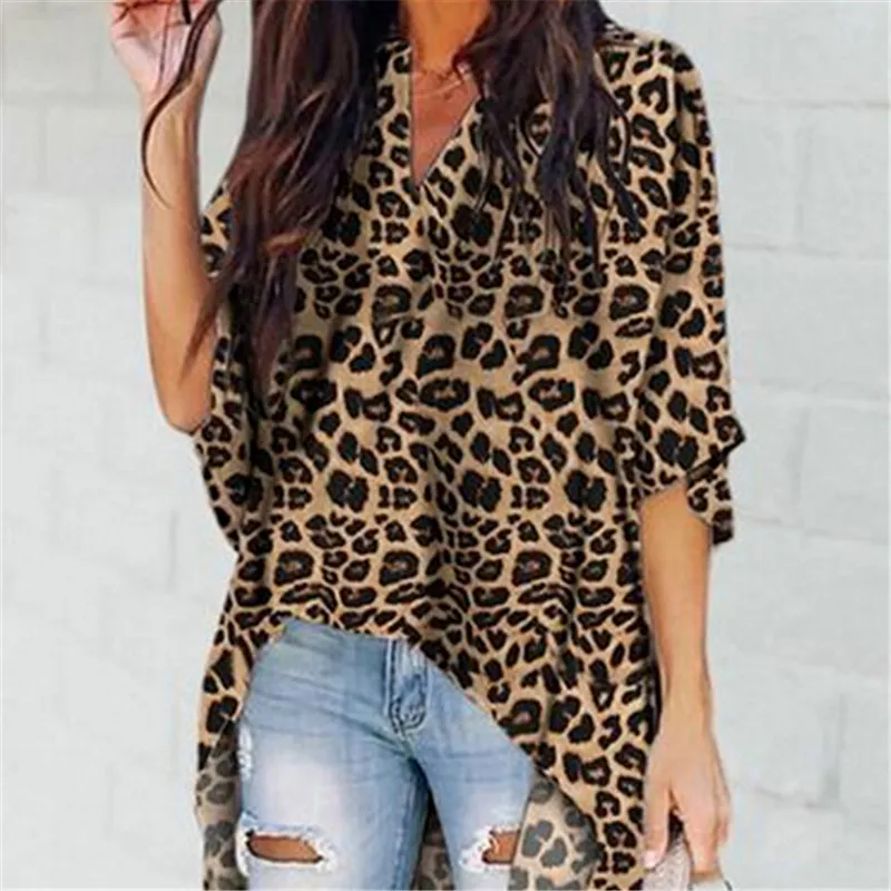 

Trendy Women clothes Ladies Summer three quarters sleeve Loose Casual Tops V-neck pullover Polyester T-Shirts one pieces