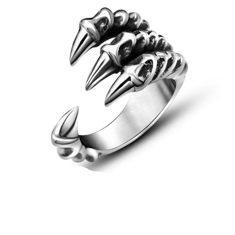 Men's Punk Ring Domineering Open Sharp Claw Tail Rings Adjustable Women's Fashion Creative Jewelry Gifts | Украшения и