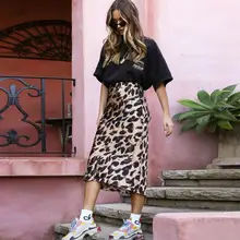 Осень женские стильные Boho облегающие миди Леопардовый принт облегающие Юбки Высокая талия Mujer эластичные повседневные панк икры юбки Jupe