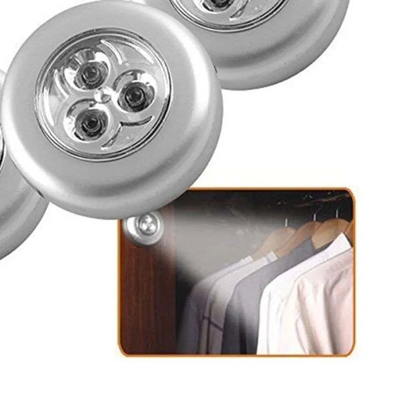 LED Cabinet Closet Light 4 Leds Stick Touch Lamp Night Lights Battery Powered Kitchen White Car Trunk | Лампы и освещение