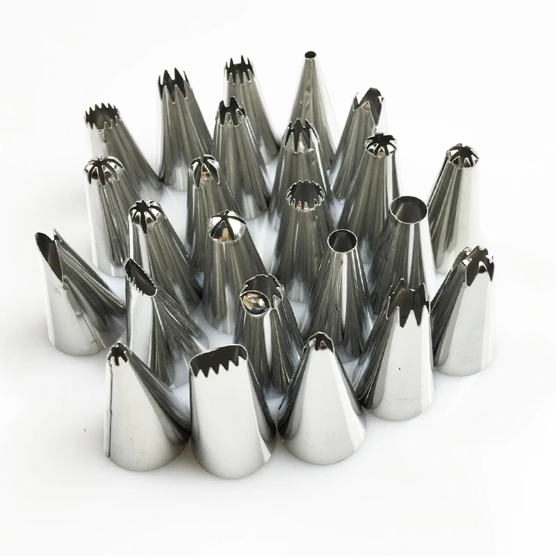 

24PCS Russia Icing Piping Nozzles tulip Rose flowers Pastry Tips Cupcake maker Cake Decorating DIY dessert baking tools