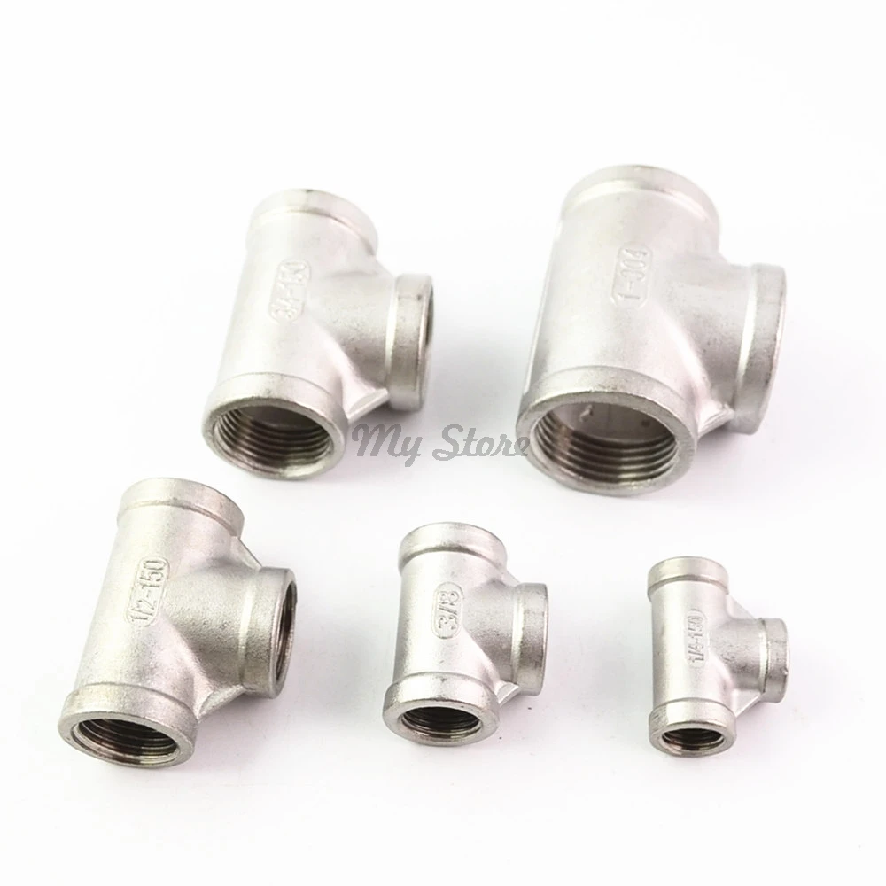 1 piezas. 304 tubo de acero inoxidable tipo Codo 3 vías hembra de conexión de hilo de engranaje de Coyote SS 1 piezas. 304 tubo de acero inoxidable tipo Codo 3 vías hembra de conexión de hilo de engranaje de Coyote SS