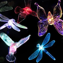Солнечный бабочка/Стрекоза сад ярд Кол Цвет Изменение светодиодный свет