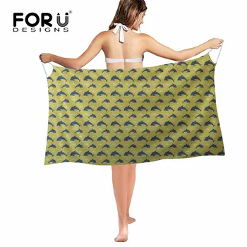 

FORUDESIGNS Cute Dolphin Printing Summer Polyester Beach Pashmina Summer Suncreen Swimwear Cover Ups Shawls Ladies Girls Capes
