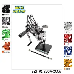 Для Yamaha YZF-R1 2004 2005 2006 ЧПУ Регулируемая Rearset Аксессуары для мотоциклов ног подножки YZF R1 подножки