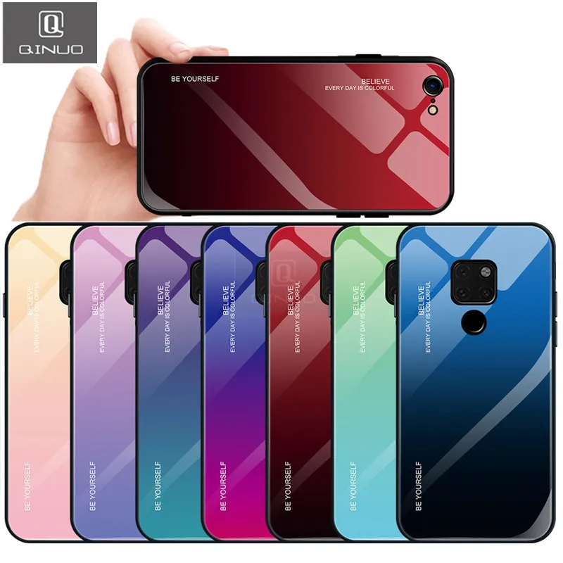 

QINUO Phone Case For Huawei Mate 10 20 P20 Lite Pro P Smart Plus Cover For Huawei Nova 3 3i honor 8X 10 Tempered Glass Funda