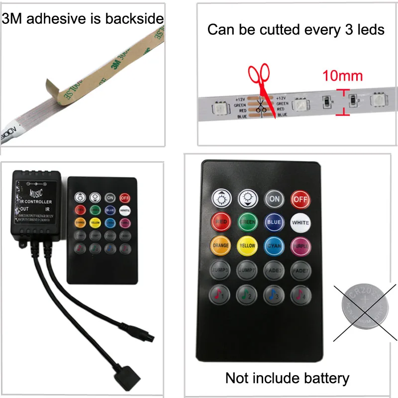 SMD 5050 RGB Светодиодная лента для музыкальной синхронизации светильник 5 м 10 15 150