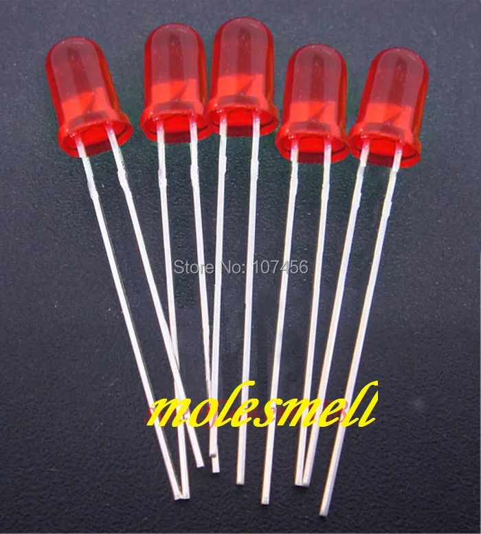 

10000pcs 5mm Red Ultra Bright Diffused LED red lens Lamps New fast shipping 5mm light-emitting diode 5mm red lens round red led