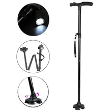 Светодиодный свет складная трость регулируемые Пеший Туризм трости легкие складные, для горного туризма палки для пожилых людей унисекс резиновый наконечник