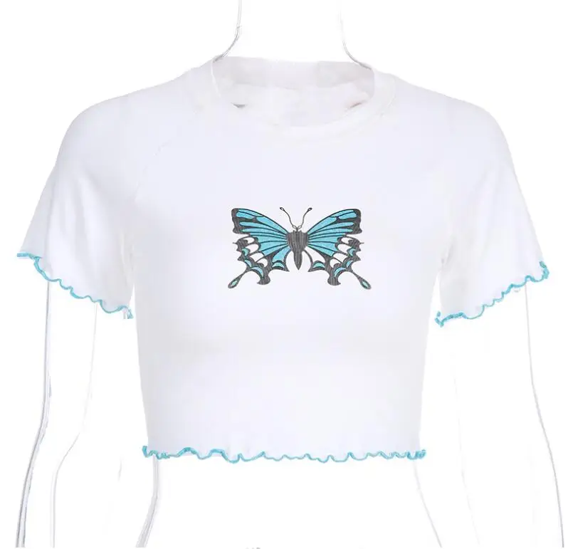 

Summer Women Butterfly Short Sleeve Casual Fashion T Shirt
