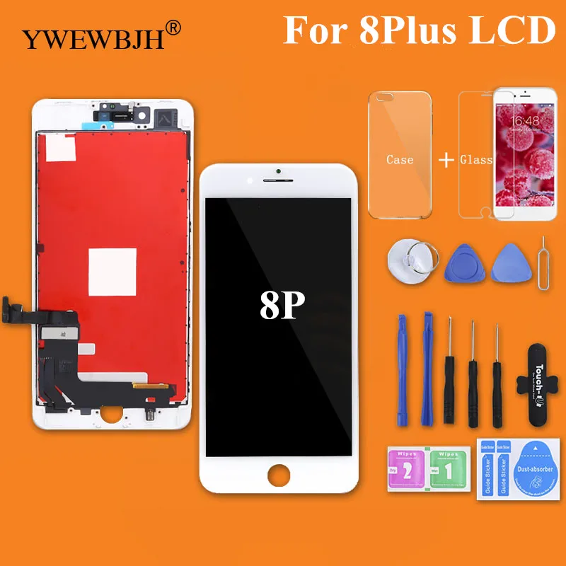 

YWEWBJH 5PCS Grade AAA LCD 5.5 inch For iPhone 8 Plus LCD Display Touch Screen Digitizer Assembly Replacement Good 3D Free