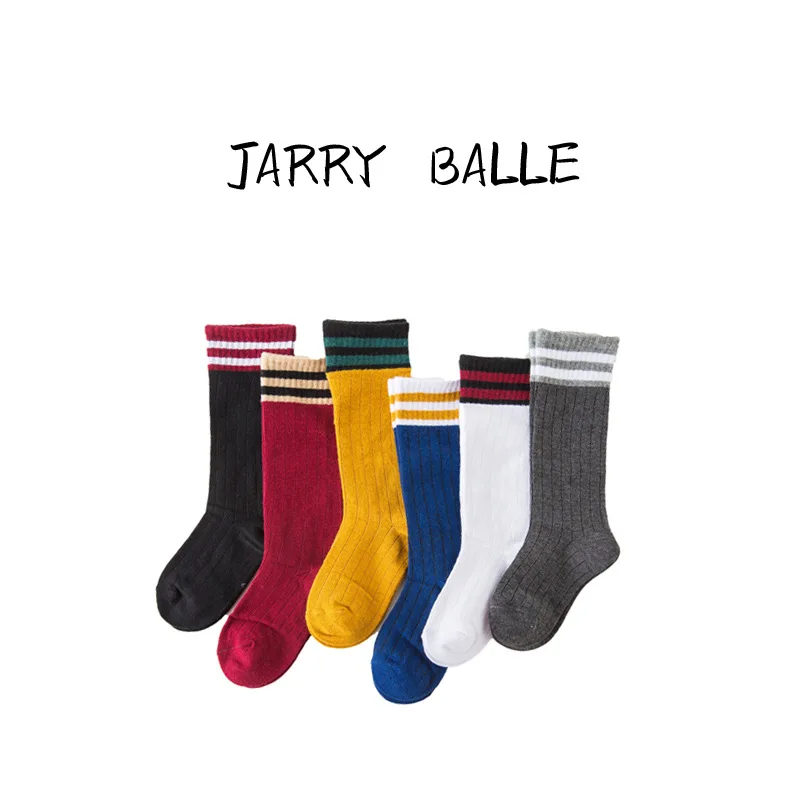 

Children's Socks Long Stripes High Knitted Parallel Bars Baby 1~12 Ages Kid Boys Girls Unisex Autumn Tide Winter 6pairs/lot