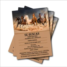 14 шт/лот пользовательские лошадь день рождения приглашения на праздник Baby shower приглашает детей взрослых день рождения изделия для декорации