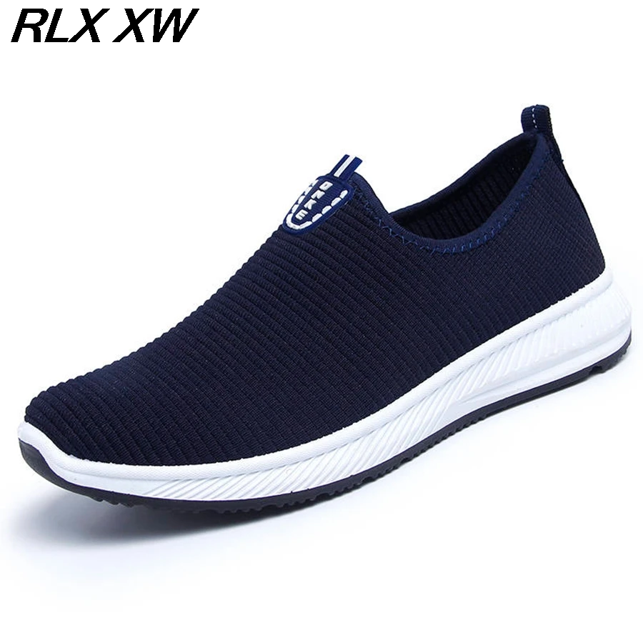 

Fashion Breathable Mesh Men Shoes Non-slip Rubber Sole Man Shoes 2018 Summer Autumn Plus Size 39-44 Male Black Shoes
