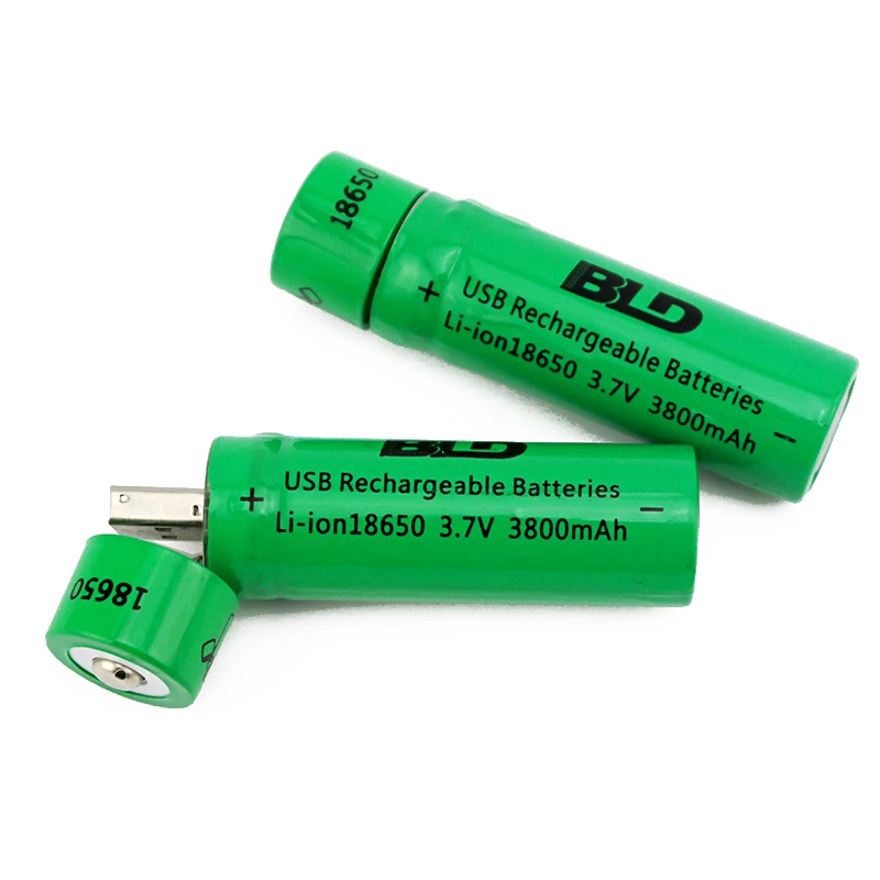 Низкая цена 3,7 V 18650 3800mAh литий-ионная USB аккумуляторная батарея USB интеллектуальная ячейка DC-Charging(1 шт