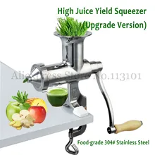 Free Shipping Manual Juicer Squeezer Fuite Juice Presser Wheatgrass Extractor Stainless Steel High Yeild