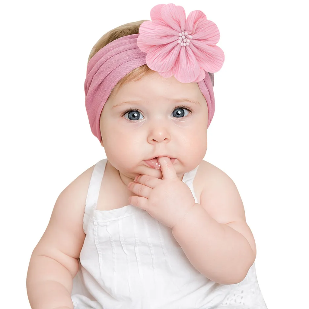 Новорожденный малыш ребенок Девочки Цветы Тюрбан повязка на голову аксессуары для головных уборов