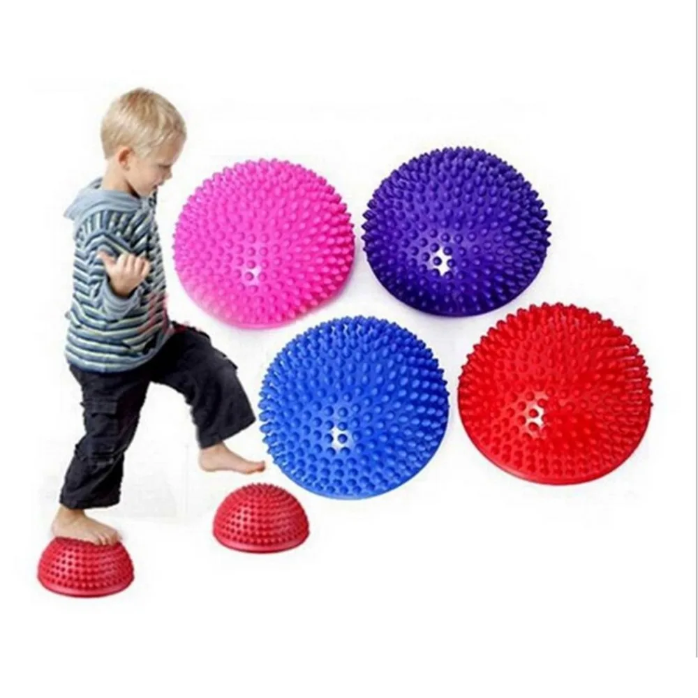 Надувная Половина Йога мяч Упражнение Фитнес-Оборудование тренировка баланса доска точечный массаж мяч доска для детей