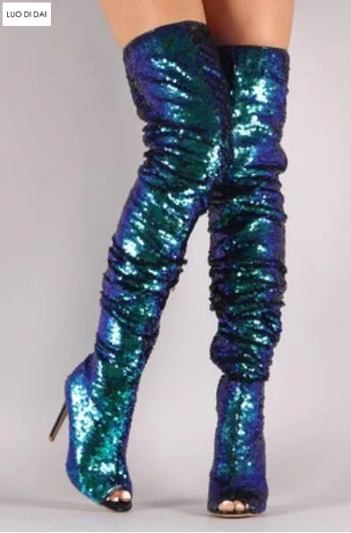 2018 glitter women boots bling bling sequin booties thin heel over knee high boots ladies party shoes sequin booties women 2018 glitter women boots bling bling sequin booties thin heel over knee high boots ladies party shoes sequin booties women