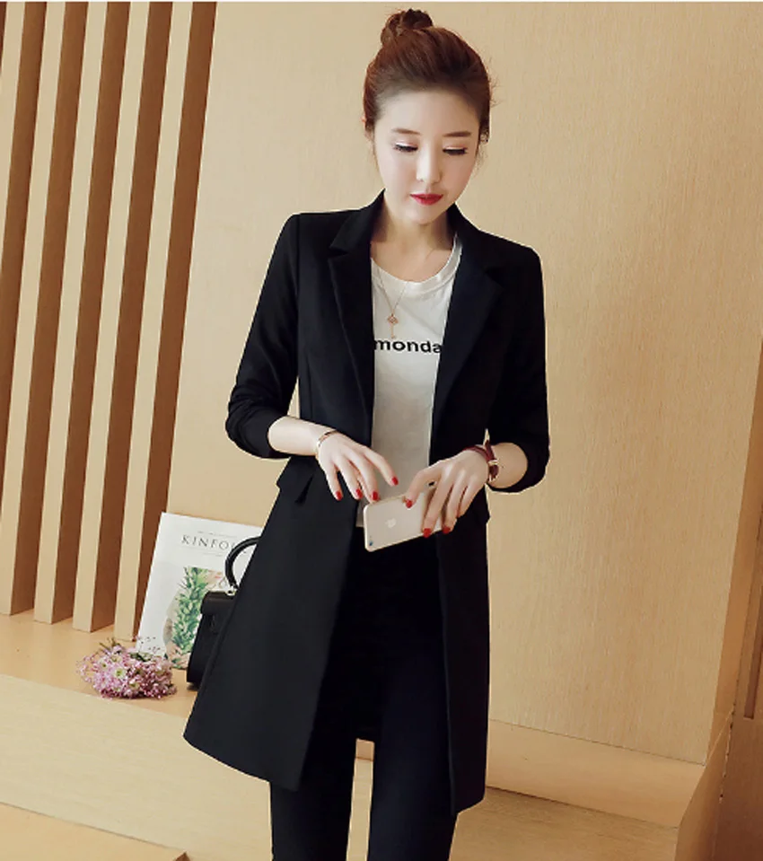 Blazer Mujer Rushed Flying Roc 2019 Woman Long Slim Blazer Casual Style Feminino Office Lady Plus Size Jacket Suit Hot Sale